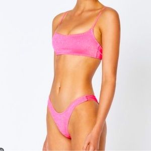 triangl pink sparkle bikini